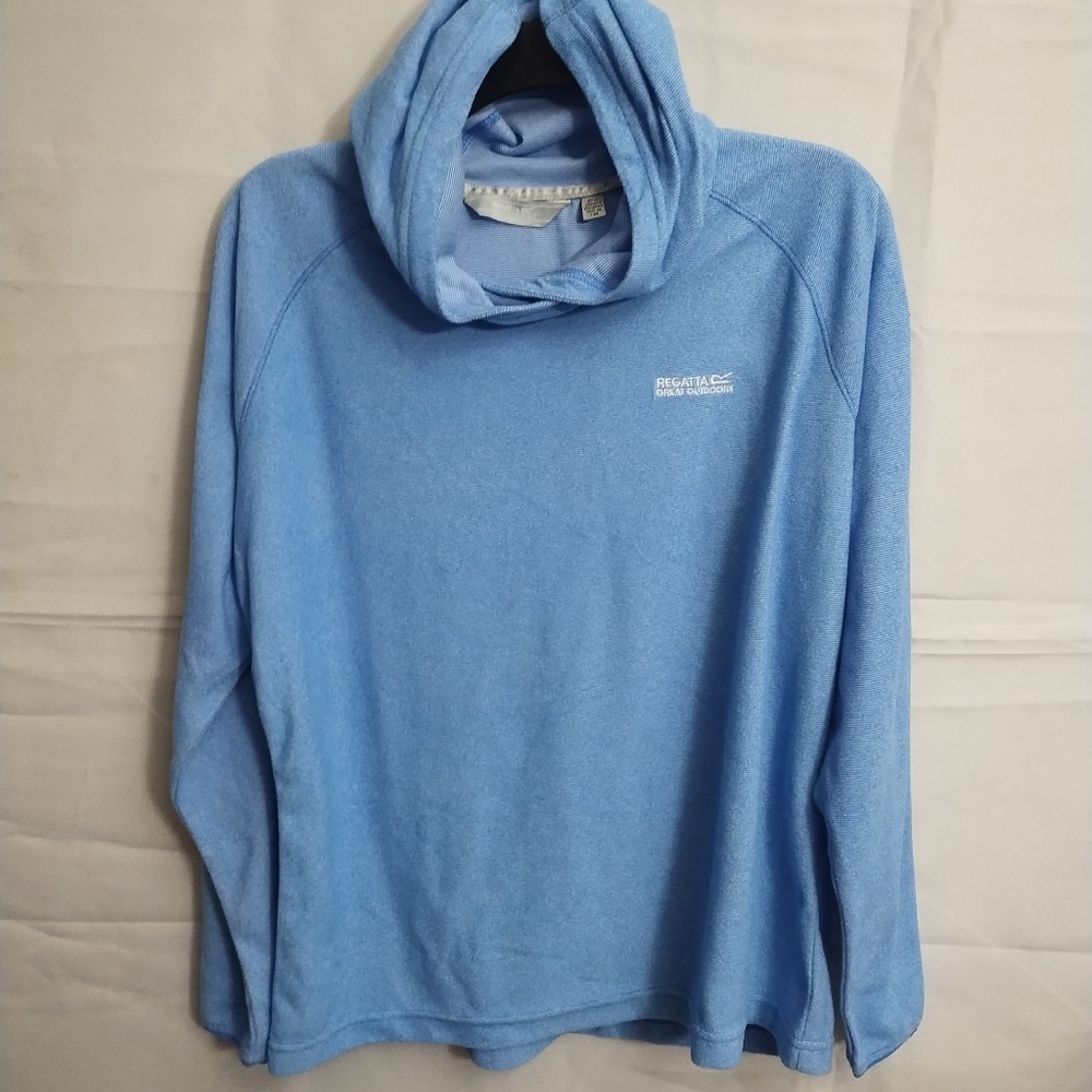 Regatta Great Outdoors Sonic Blue Fleece Hooded Womens Jacket Top Size 8